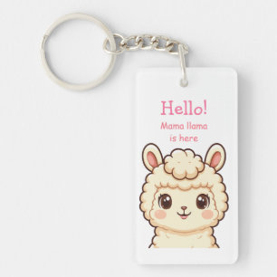 Cute llama illustration design keychain
