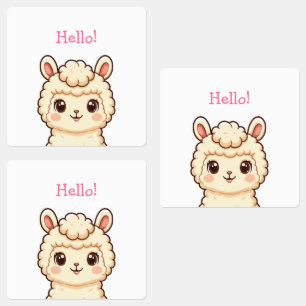 Cute llama illustration design labels