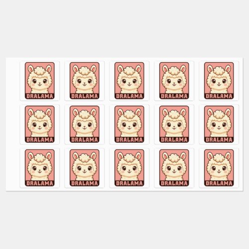 Cute llama illustration design labels