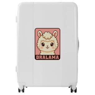 Cute llama illustration design luggage
