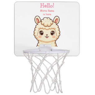 Cute llama illustration design mini basketball hoop
