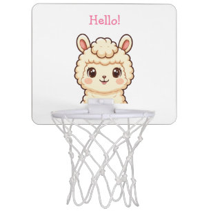 Cute llama illustration design mini basketball hoop