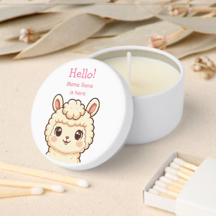 Cute llama illustration design mini candle favors