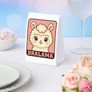 Cute llama illustration design paper table tent