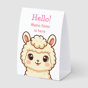 Cute llama illustration design paper table tent