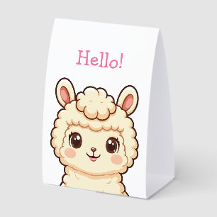 Cute llama illustration design paper table tent