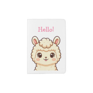 Cute llama illustration design passport holder