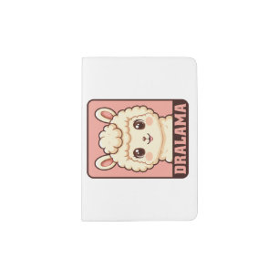 Cute llama illustration design passport holder