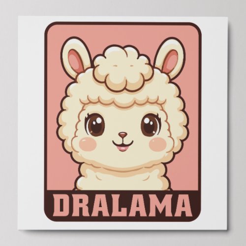 Cute llama illustration design peel and stick photo tile