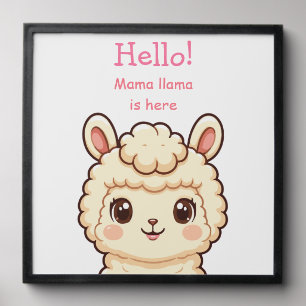 Cute llama illustration design peel and stick photo tile