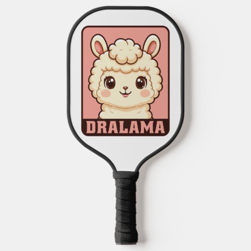 Cute llama illustration design pickleball paddle