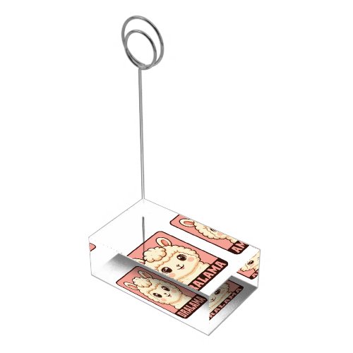 Cute llama illustration design place card holder