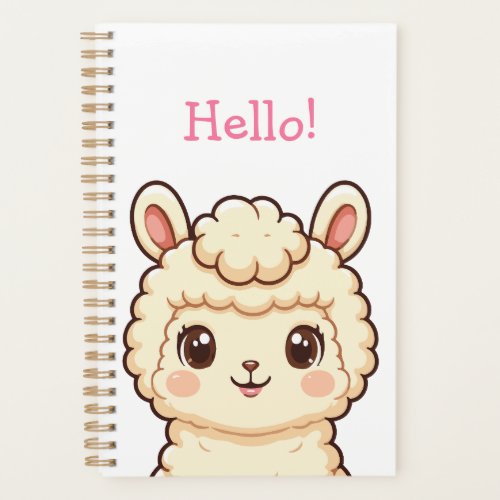 Cute llama illustration design planner