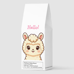 Cute llama illustration design roasted coffee