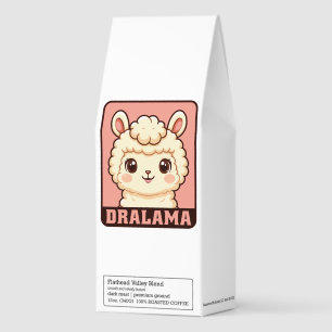 Cute llama illustration design roasted coffee