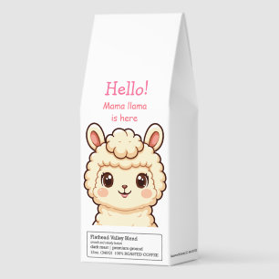 Cute llama illustration design roasted coffee
