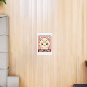 Cute llama illustration design rug