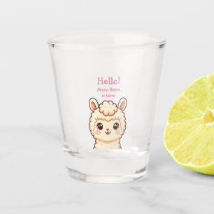 Cute llama illustration design shot glass