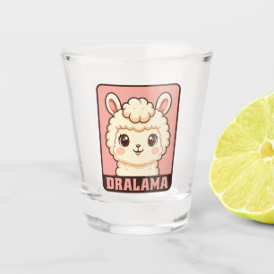 Cute llama illustration design shot glass