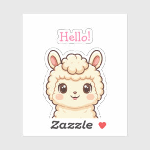 Cute llama illustration design sticker
