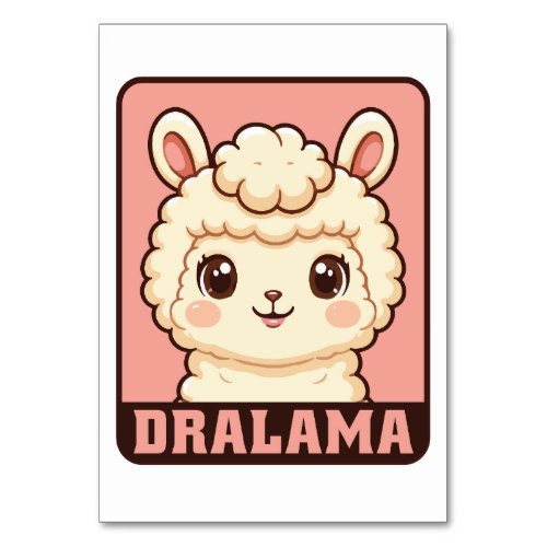 Cute llama illustration design table number