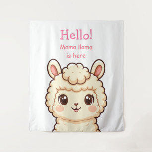 Cute llama illustration design tapestry