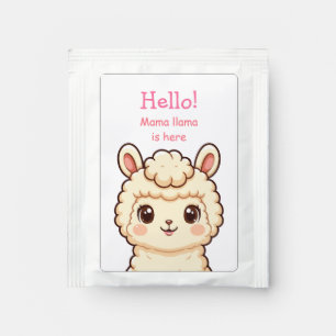 Cute llama illustration design tea bag drink mix