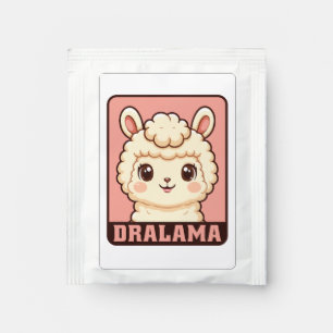 Cute llama illustration design tea bag drink mix