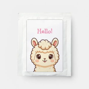 Cute llama illustration design tea bag drink mix