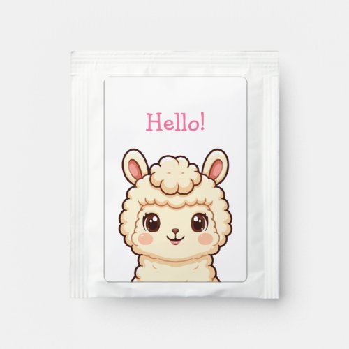 Cute llama illustration design tea bag drink mix