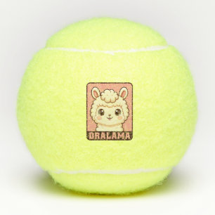 Cute llama illustration design tennis balls
