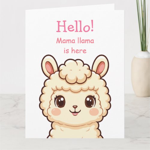 Cute llama illustration design thank you card