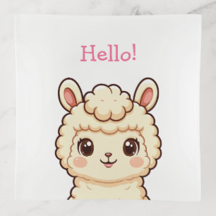 Cute llama illustration design trinket tray