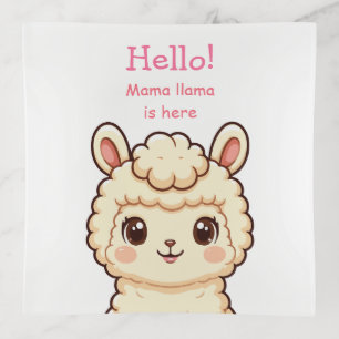 Cute llama illustration design trinket tray