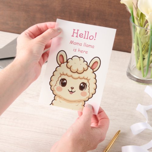 Cute llama illustration design vellum invitations