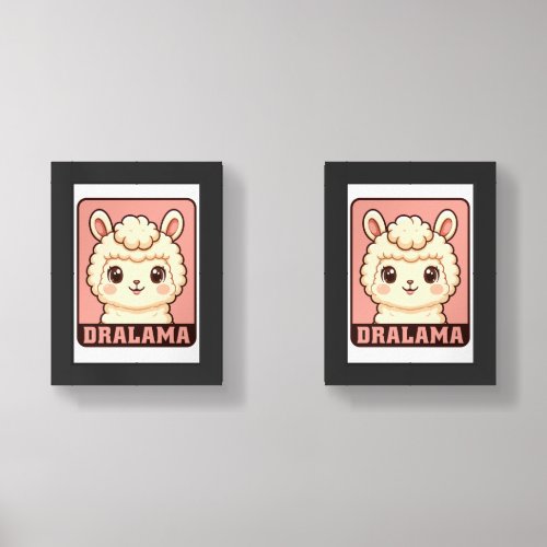 Cute llama illustration design wall art sets