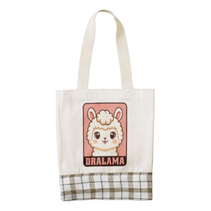 Cute llama illustration design zazzle HEART tote bag