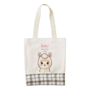 Cute llama illustration design zazzle HEART tote bag