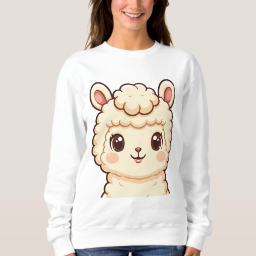 Cute llama illustration sweatshirt design