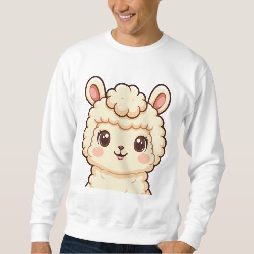 Cute llama illustration sweatshirt design