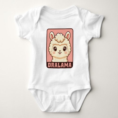 Cute llama illustration t-shirt design baby bodysuit