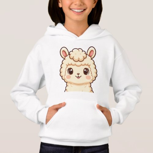Cute llama illustration t-shirt design hoodie