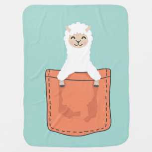 Cute LLama in a pocket Baby Blanket