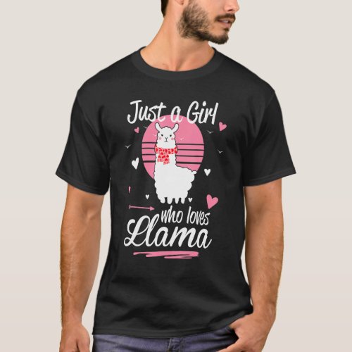 Cute Llama Just A Girl Who Loves Llama Adorable T_Shirt