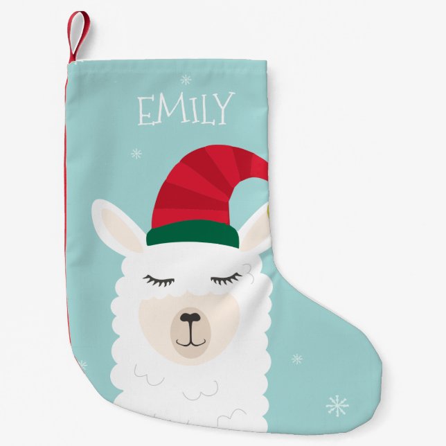 Cute Llama Kids Christmas Stocking (Front)