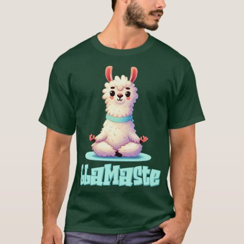 Cute Llama Lamaste Illustration T_Shirt