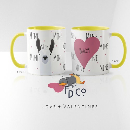 Cute Llama Llove Mine Coffee Fiend Teetotaler  Mug