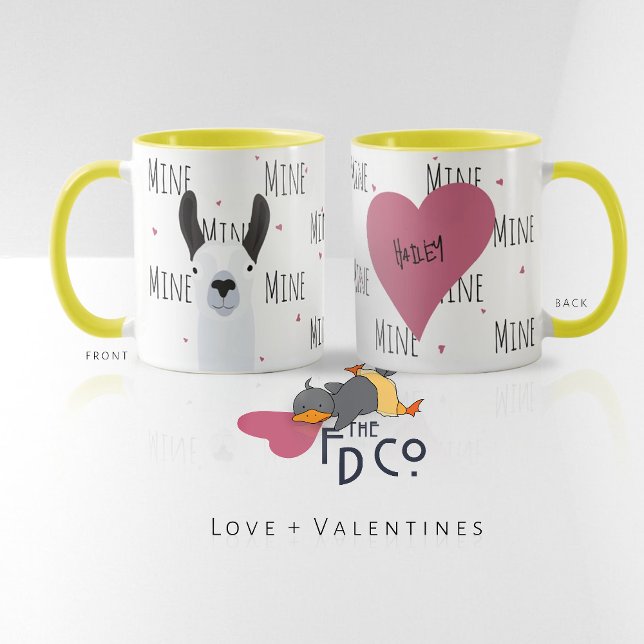 Cute Llama Llove “Mine” Coffee Fiend Teetotaler  Mug (Creator Uploaded)