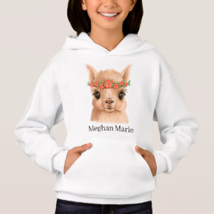 cute llama lover add name hoodie