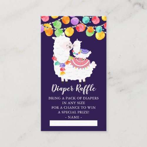 Cute Llama Mama Baby Shower Diaper Raffle Ticket Enclosure Card